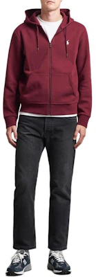Polo Ralph Lauren 红色图案标志拉链连帽夹克衫 710881517-097 Shop Polo Ralph Lauren 红色图案标志拉链连帽夹克衫 710881517-097