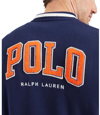 Polo Ralph Lauren RL Fleece Navy Jaket Baseball Bordir Outerwear 710959022001 Details for Polo Ralph Lauren RL Fleece Navy Jaket Baseball Bordir Outerwear 710959022001