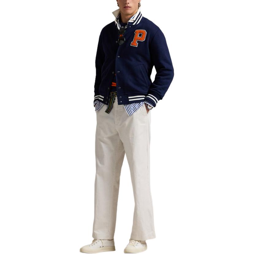 Polo Ralph Lauren RL Fleece Navy Baseball Jacket with Embroidery for Men. 100040649 圖 3