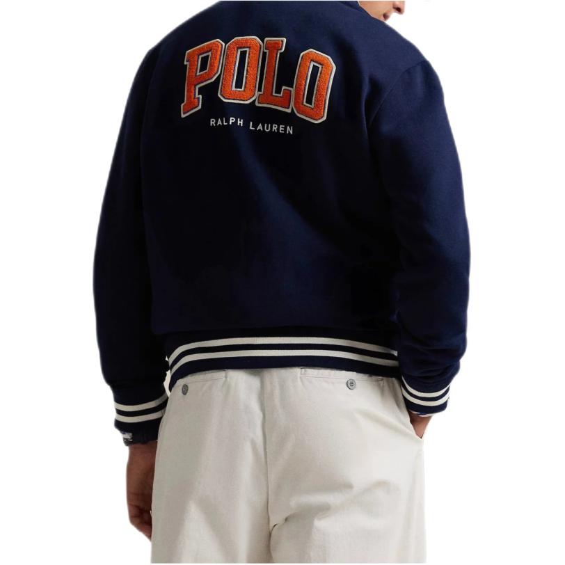 Polo Ralph Lauren RL Fleece Navy Baseball Jacket with Embroidery for Men. 100040649 圖 5