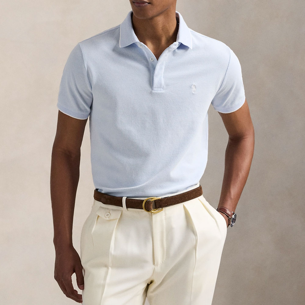 Polo Ralph Lauren Slim Fit Contrast-Trim Classic Blue Short Sleeve Polo Shirt Men MNPOKNI1N823368 圖 3