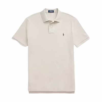 Polo Ralph Lauren Slim Fit Embroidered Pony Short Sleeve Polo Shirt Beige Men 710557751-048