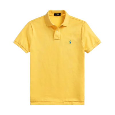 Polo Ralph Lauren Slim Fit Embroidered Pony Yellow Short Sleeve Polo Shirt Men. MNPOKNI1N820497-700
