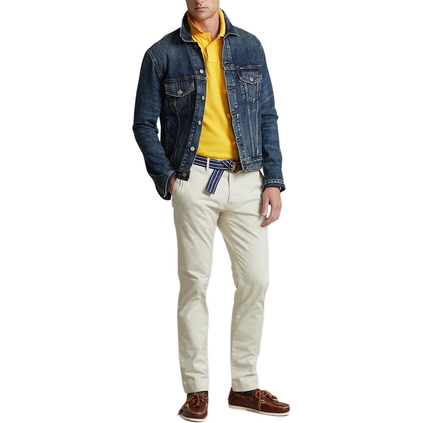 Lookbook Polo Ralph Lauren Slim Fit Emblemático Pony Amarillo Camiseta Polo Hombre. MNPOKNI1N820497-700