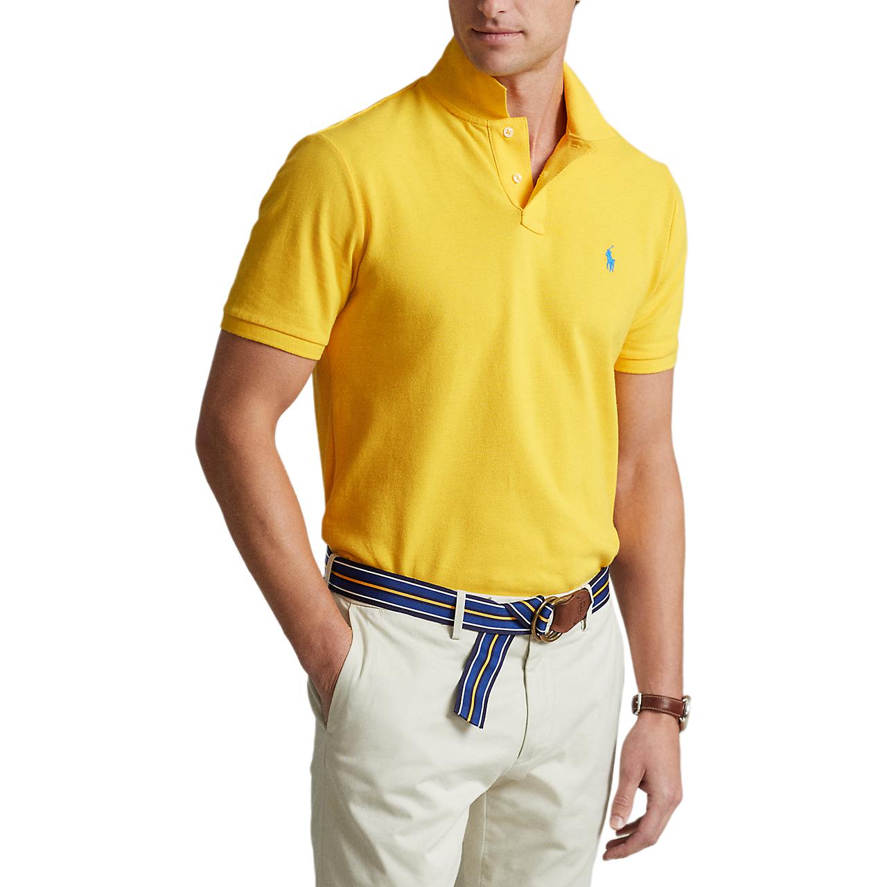 Purchase Polo Ralph Lauren Slim Fit Emblemático Pony Amarillo Camiseta Polo Hombre. MNPOKNI1N820497-700