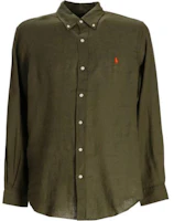 Polo Ralph Lauren Slim Fit Green Long Sleeve Shirt with Embroidered Logo for Men. 710966294-004 Polo Ralph Lauren Slim Fit Green Long Sleeve Shirt with Embroidered Logo for Men. 710966294-004