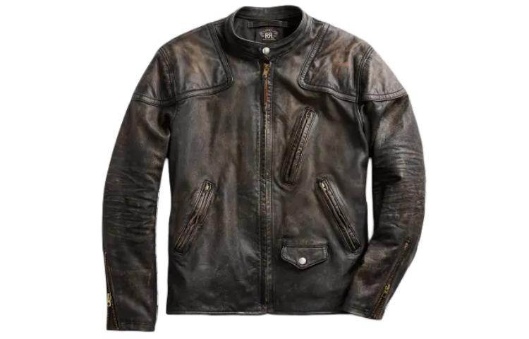 Polo Ralph Lauren Slim Fit Leather Moto Jacket Black  Zip-up Outerwear. MNRROTW16020-032 圖 2