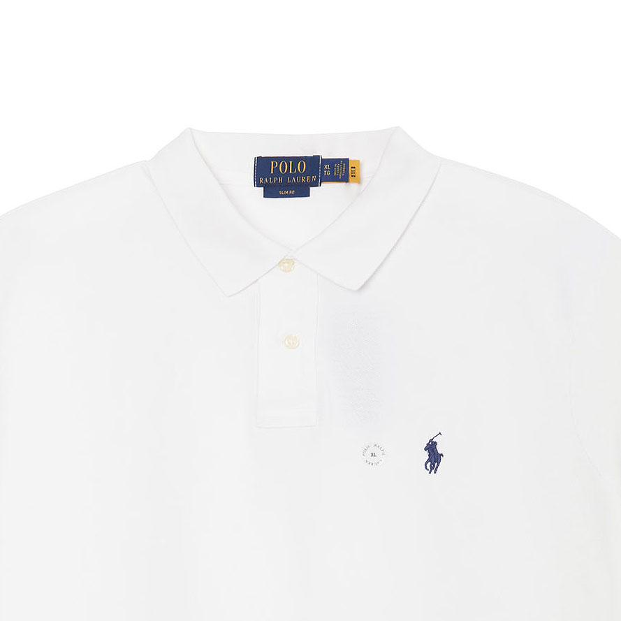 Sizing Polo Ralph Lauren Slim Fit Logo Embroidered Short Sleeve Polo Shirt Men White 710548797-001