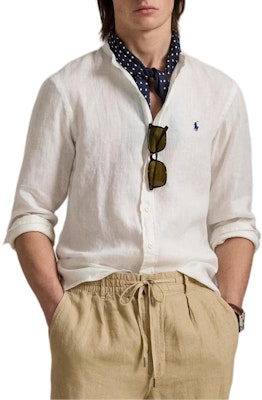 Polo Ralph Lauren 修身版長袖亞麻襯衫 白色 710968925-006 Lookbook Polo Ralph Lauren 修身版長袖亞麻襯衫 白色 710968925-006