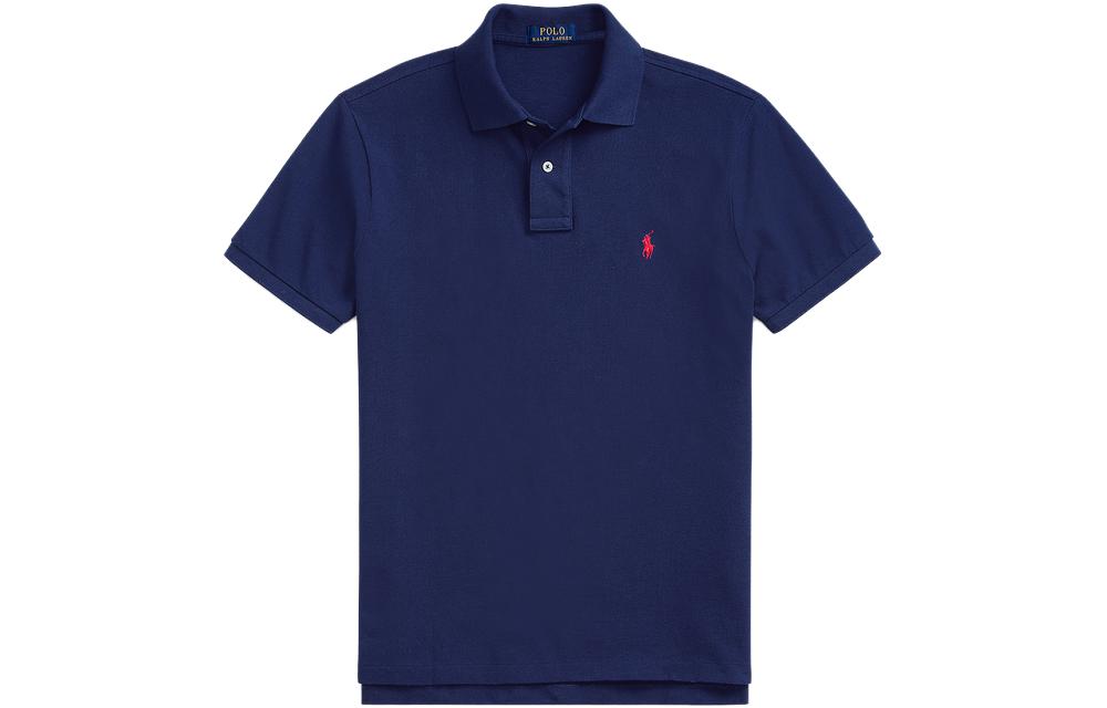 Polo Ralph Lauren Slim Fit Solid Logo Embroidered  Polo Shirt Blue MNPOKNI1N820345-400 圖 2