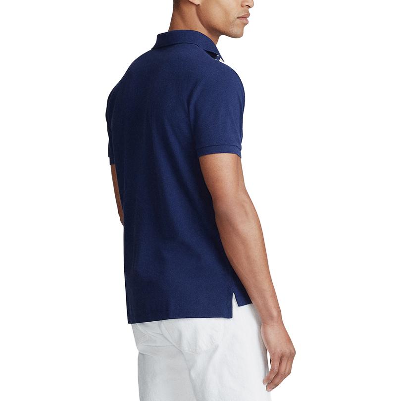 Polo Ralph Lauren Slim Fit Solid Logo Embroidered  Polo Shirt Blue MNPOKNI1N820345-400 圖 4