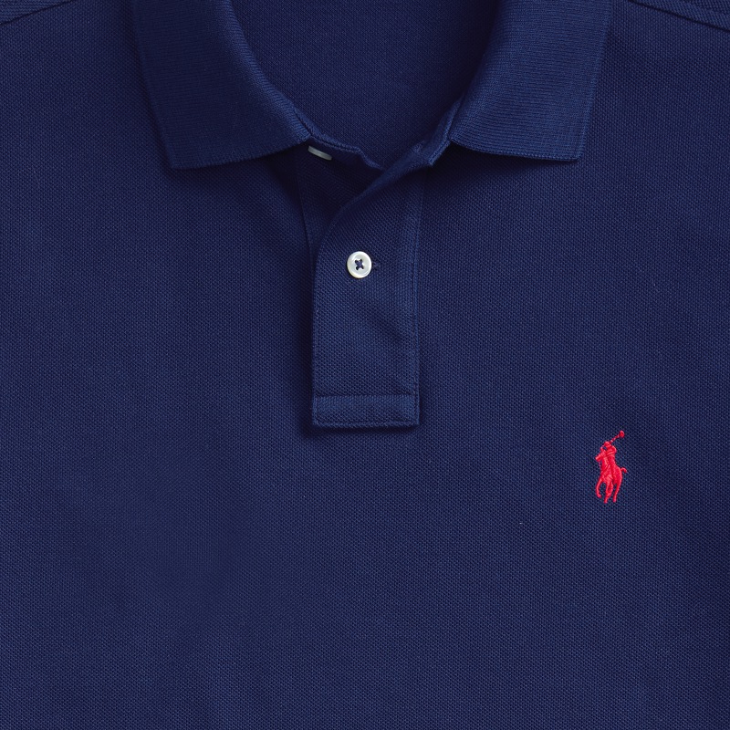 Polo Ralph Lauren Slim Fit Solid Logo Embroidered  Polo Shirt Blue MNPOKNI1N820345-400 圖 7