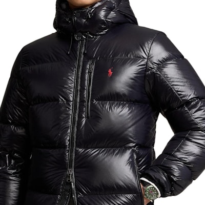 ポロ ラルフローレン スモールポニー 刺繍 シャイニー パファージャケット ブラック MNPOOTW16021456-001 Details for ポロ ラルフローレン スモールポニー 刺繍 シャイニー パファージャケット ブラック MNPOOTW16021456-001