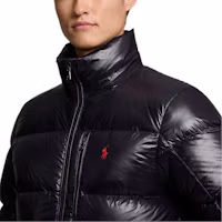Sizing Polo Ralph Lauren 小馬刺繡亮面羽絨外套 黑色 MNPOOTW16021456-001