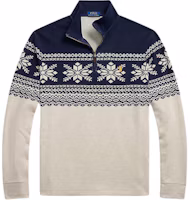 Order Polo Ralph Lauren Snowflake Mock Neck Half-Zip Knit Sweater Blue 100033169