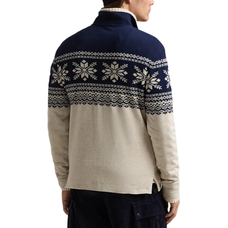 Details for Polo Ralph Lauren 雪花图案半拉链高领针织毛衣 蓝色 100033169