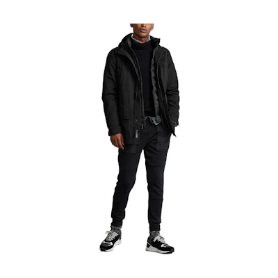 Polo Ralph Lauren Solid Black Logo Hoodie Jacket for Men MNPOOTW16020683-001