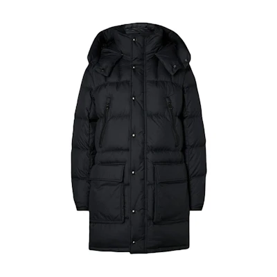 Polo Ralph Lauren Solid Black Single-Breasted Hooded Jacket for Men. 710907553-002