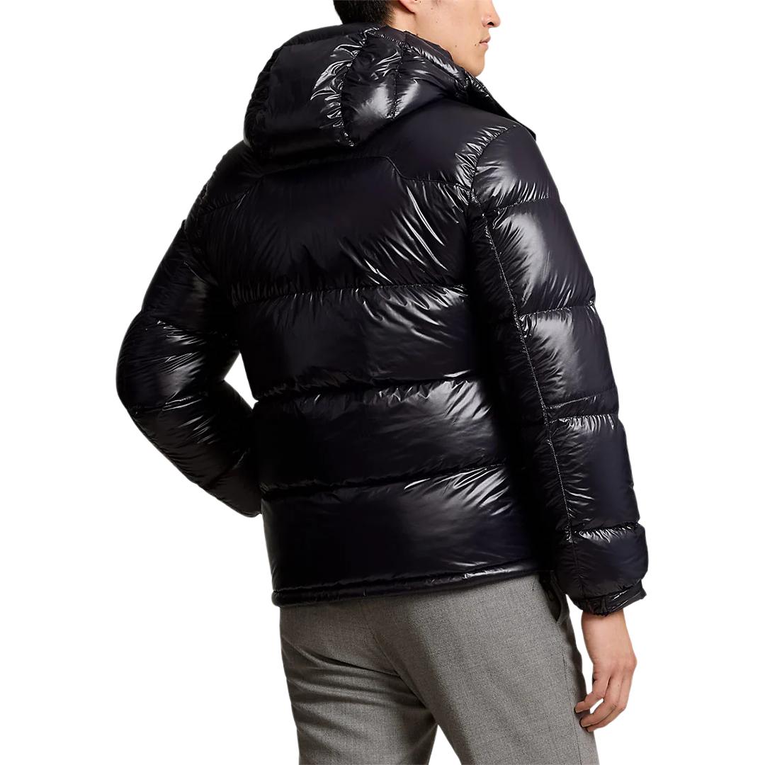 Shop Polo Ralph Lauren 男士純黑色拉鏈羽絨外套 710950961002