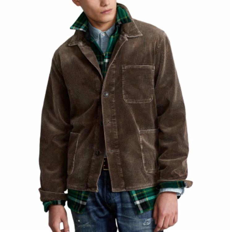 Details for 폴로 랄프로렌 브라운 솔리드 남성 버튼업 긴팔 재킷 710951565-001