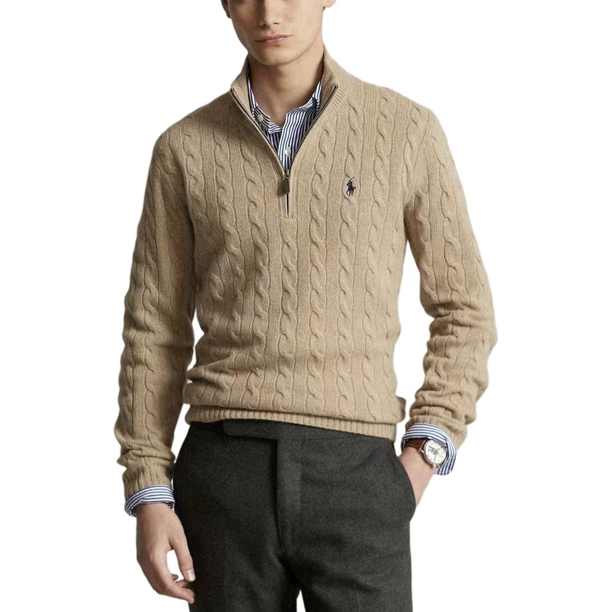 Polo Ralph Lauren Solid Brown Knit Long Sleeve Sweater for Men. 710876766-006 圖 4