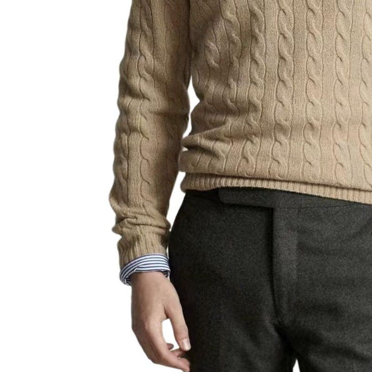 Polo Ralph Lauren Solid Brown Knit Long Sleeve Sweater for Men. 710876766-006 圖 5