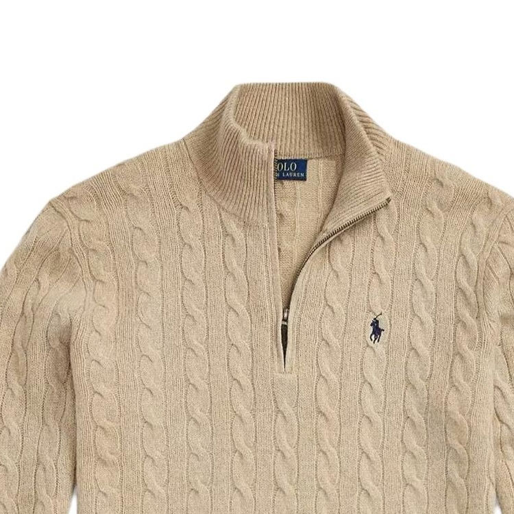 Polo Ralph Lauren Solid Brown Knit Long Sleeve Sweater for Men. 710876766-006 圖 9