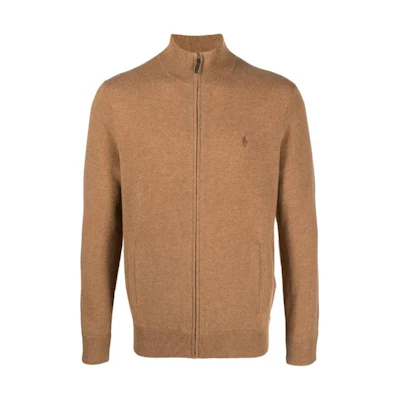 Polo Ralph Lauren Solid Brown Zip-Up Stand Collar Jacket for Men 710876719-004