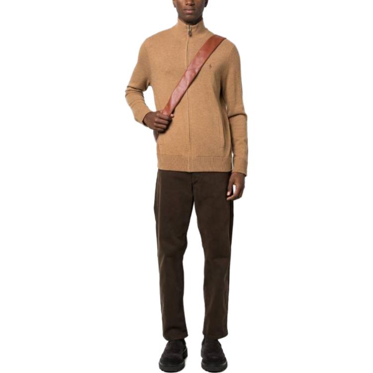 Polo Ralph Lauren Solid Brown Zip-Up Stand Collar Jacket for Men 710876719-004 圖 3