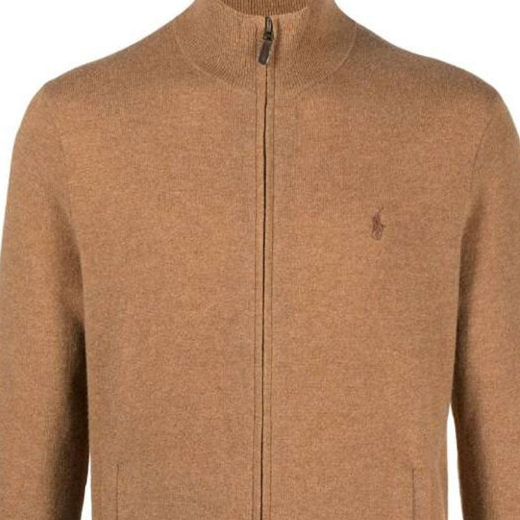 Polo Ralph Lauren Solid Brown Zip-Up Stand Collar Jacket for Men 710876719-004 圖 7