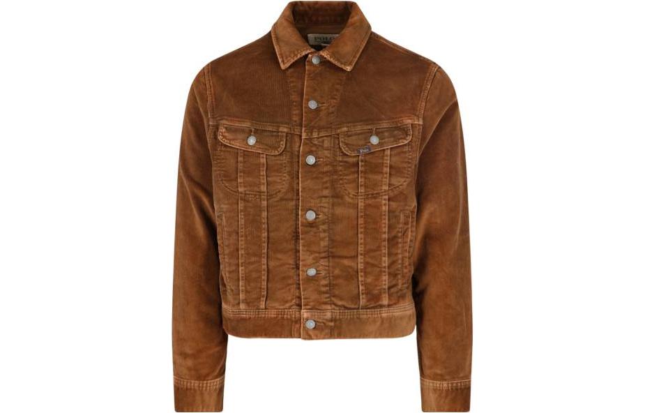 Polo Ralph Lauren Solid Button-Up Long Sleeve Jacket Brown - 710890020-001