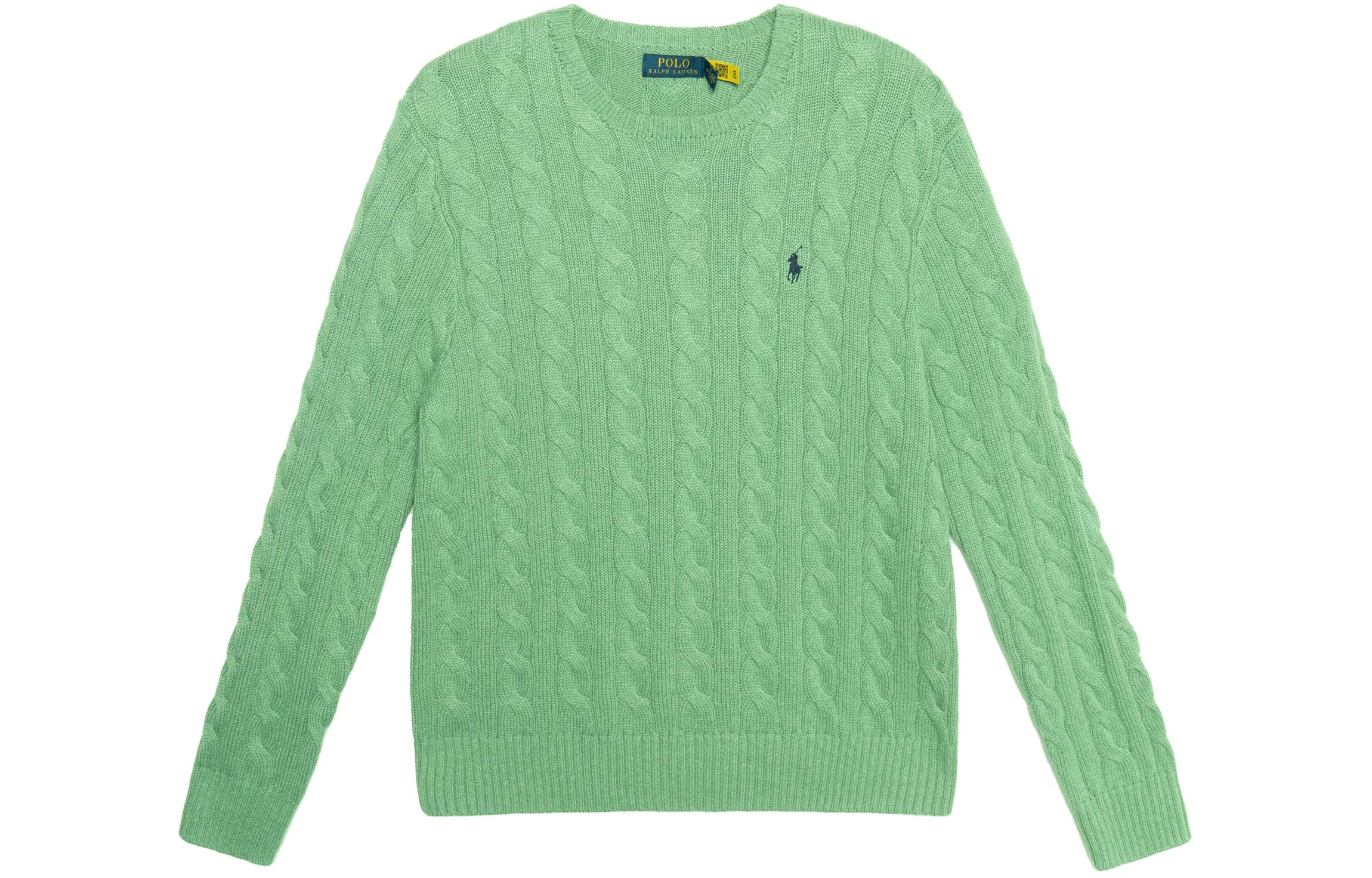 Polo Ralph Lauren Solid Cable Knit Crewneck Sweater Green  Embroidered Logo. 710775885-052 圖 2