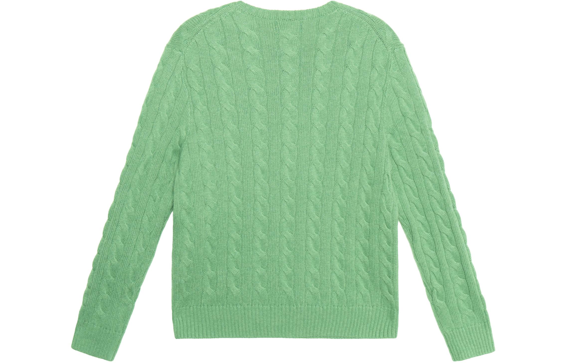 Polo Ralph Lauren Solid Cable Knit Crewneck Sweater Green  Embroidered Logo. 710775885-052 圖 3