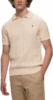Lookbook Polo Ralph Lauren 男士米色短袖麻花織標誌刺繡毛衣 710917050-003