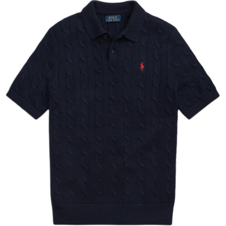 Order Polo Ralph Lauren 經典刺繡小馬深藍色電繡針織短袖POLO衫 T恤 MNPOSWE1N820014-400