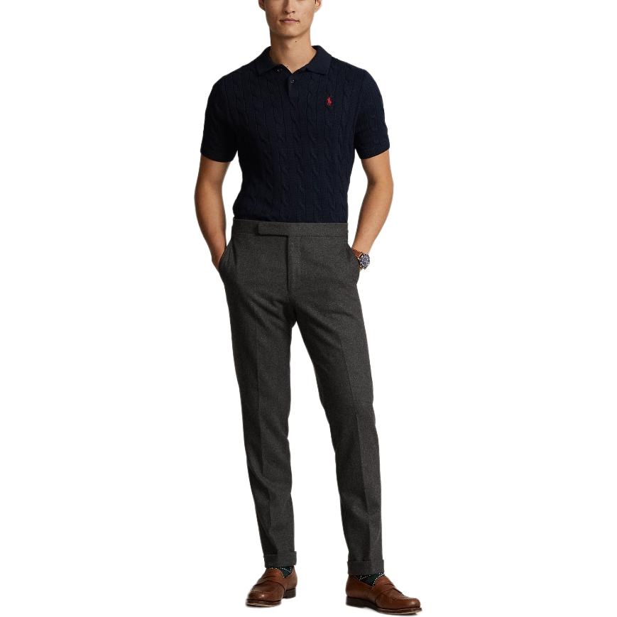 Lookbook Polo Ralph Lauren 經典刺繡小馬深藍色電繡針織短袖POLO衫 T恤 MNPOSWE1N820014-400