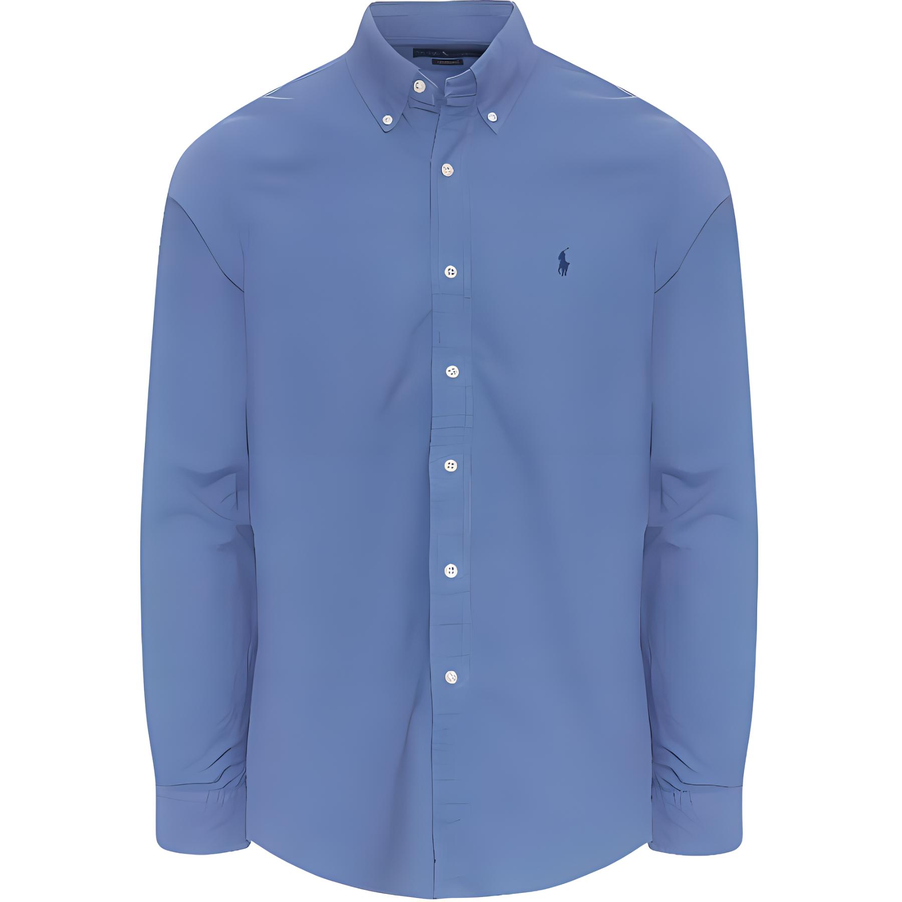 Polo Ralph Lauren Solid Color Embroidered Pony Long Sleeve Shirt Blue Men’s 710852165-003