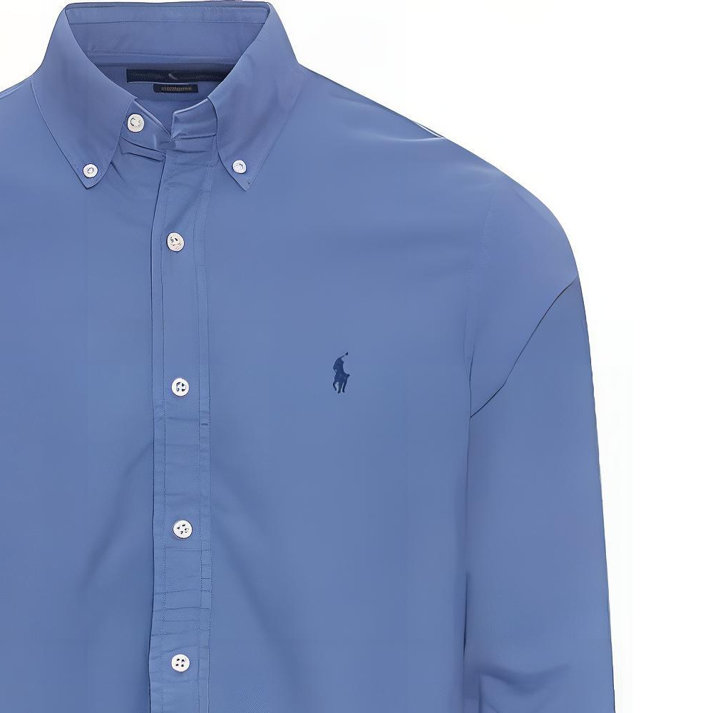 Polo Ralph Lauren Solid Color Embroidered Pony Long Sleeve Shirt Blue Men’s 710852165-003 圖 6