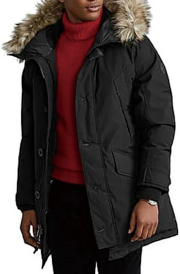 Polo Ralph Lauren男士纯色连帽长袖派克外套黑色外套。 710855884-001 Shop Polo Ralph Lauren男士纯色连帽长袖派克外套黑色外套。 710855884-001