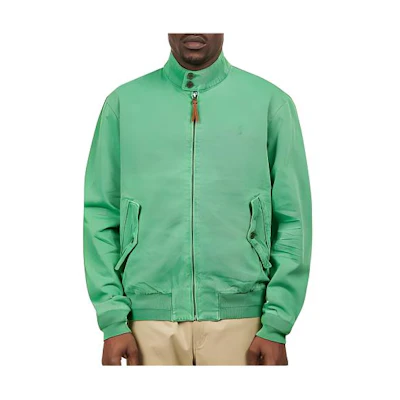 Polo Ralph Lauren Solid Color Zip-Up Jacket Green Long Sleeve Outerwear. 710928484-003
