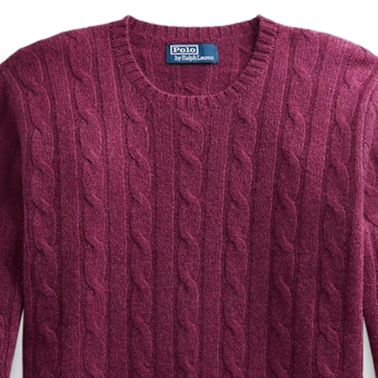 Polo Ralph Lauren Solid Crewneck Cashmere Sweater  Purple Red Long Sleeve MNPOSWE16820770-500 圖 6