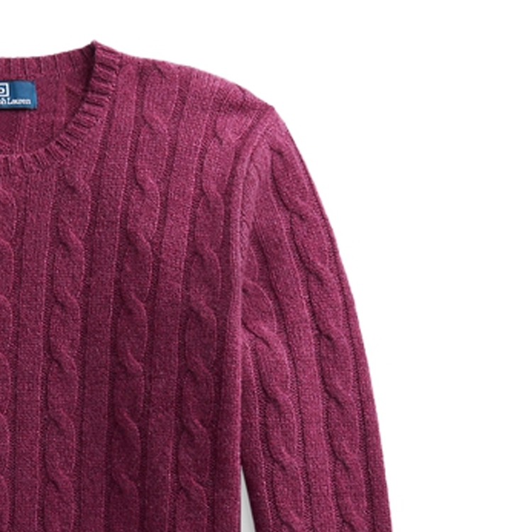Polo Ralph Lauren Solid Crewneck Cashmere Sweater  Purple Red Long Sleeve MNPOSWE16820770-500 圖 7