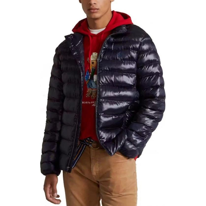 Polo Ralph Lauren Solid Glossy Zip-Up Cotton Jacket Navy Blue Men’s Long Sleeve 710877572-001 圖 3