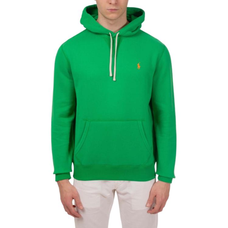 Shop Polo Ralph Lauren 纯绿长袖连帽卫衣 710766778-088