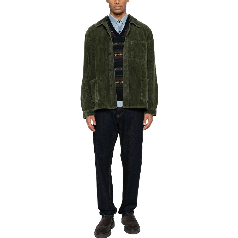 Lookbook 폴로 랄프 로렌 솔리드 그린 싱글 브레스티드 캐주얼 재킷 710917157-300