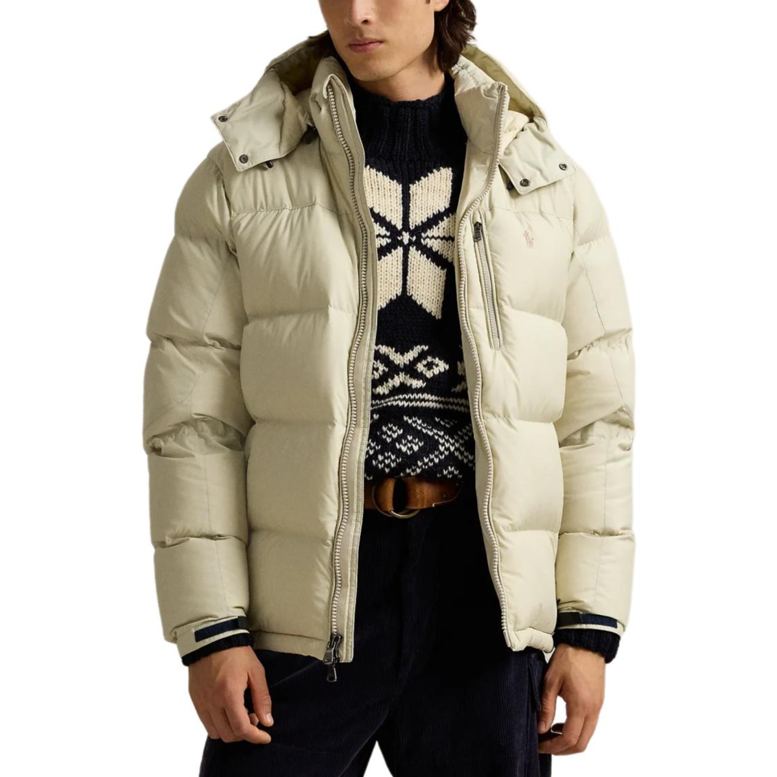 Polo Ralph Lauren Solid Half-Turtleneck Embroidered Long Sleeve Down Jacket Sand. MNPOOTW16021424 圖 3