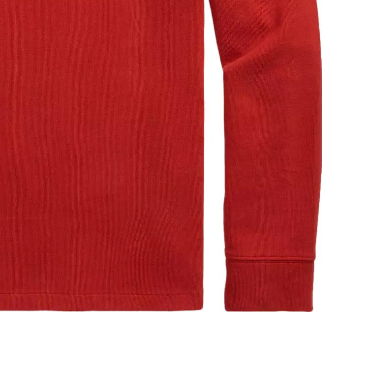 Cheap 폴로 랄프 로렌 로고 자수 하프 집업 스웻셔츠 레드 남성용. 710857073-018