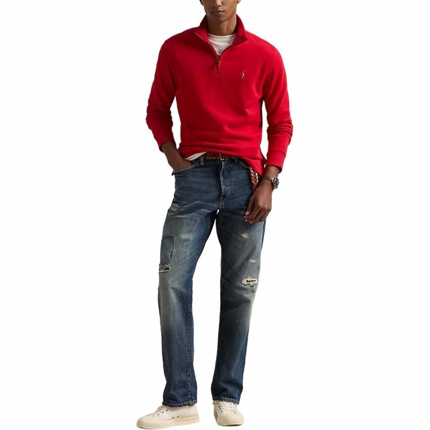 Lookbook Polo Ralph Lauren Solid Half-Zip Lengan Panjang Sweatshirt Merah 710877001-013