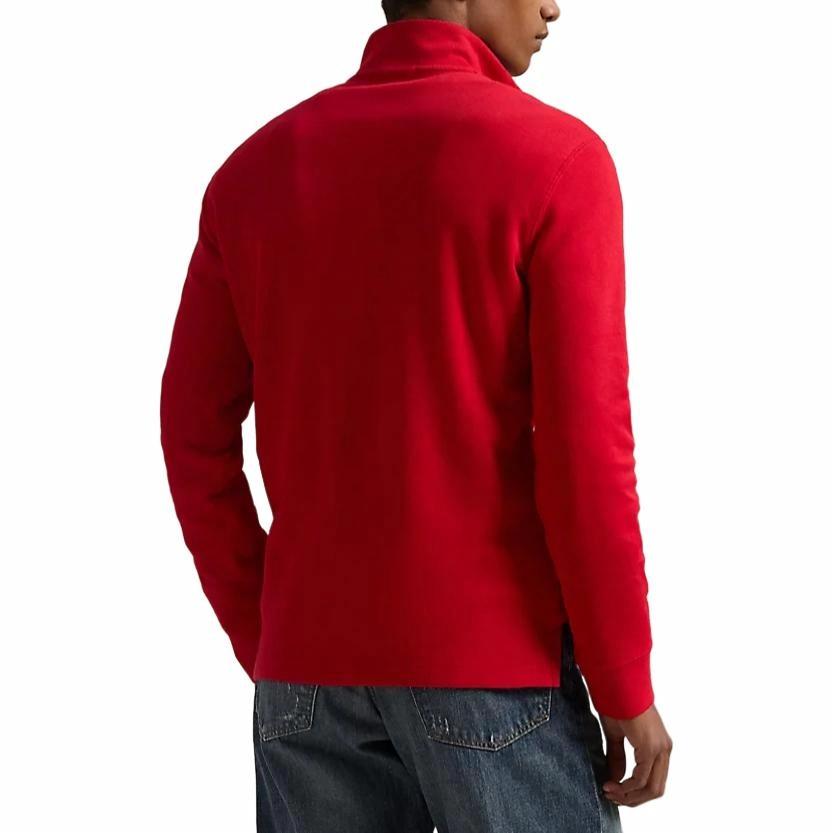 Shop Polo Ralph Lauren Solid Half-Zip Lengan Panjang Sweatshirt Merah 710877001-013