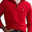 Details for Polo Ralph Lauren Solid Half-Zip Lengan Panjang Sweatshirt Merah 710877001-013